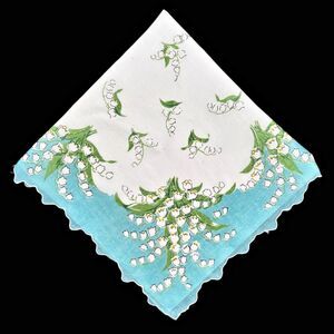 Something Blue Floral Wedding Handkerchief Bride Bridesmaid Cottagecore Vintage